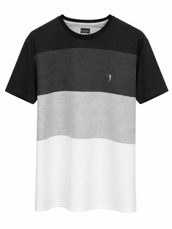 Camiseta Masculina Listrada Aleatory Original - Preto