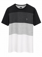 Camiseta Masculina Listrada Aleatory Original - Preto