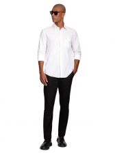 Camisa Manga Longa Aramis Regular Tricoline Com Bolso - Branco