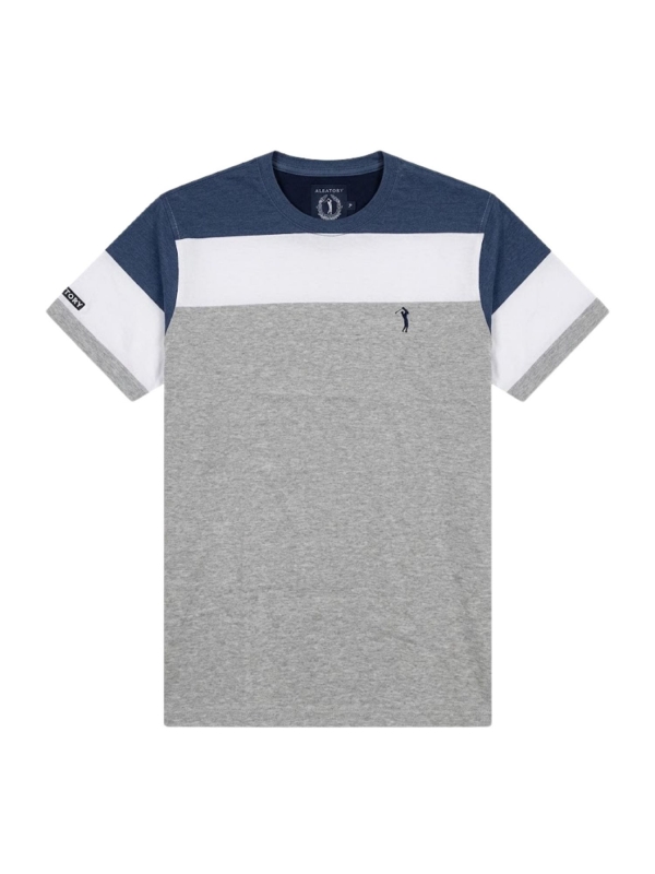 Camiseta Masculina Aleatory Listrada Original - Cinza