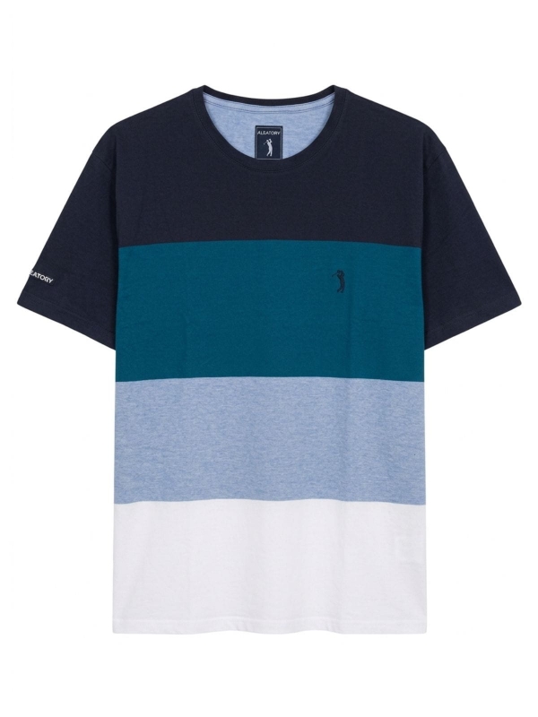 Camiseta Masculina Listrada Aleatory Original - Azul