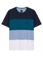 Camiseta Masculina Listrada Aleatory Original - Azul