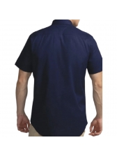 Camisa Oxford Light Manga Curta Tommy Hilfiger Original - Marinho