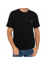 Camiseta Masculina Lisa Aleatory Original Logo Bordado - Preto