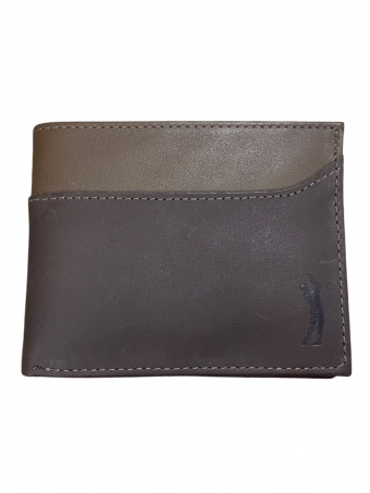 Carteira Masculina Aleatory em Couro Legítimo Slim Bicolor