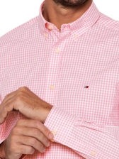 Camisa Manga Longa Tommy Hilfiger Xadrez Original - Rosa