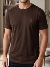 Camiseta Aleatory Lisa Algodao Peruano Original - Marrom Cafe