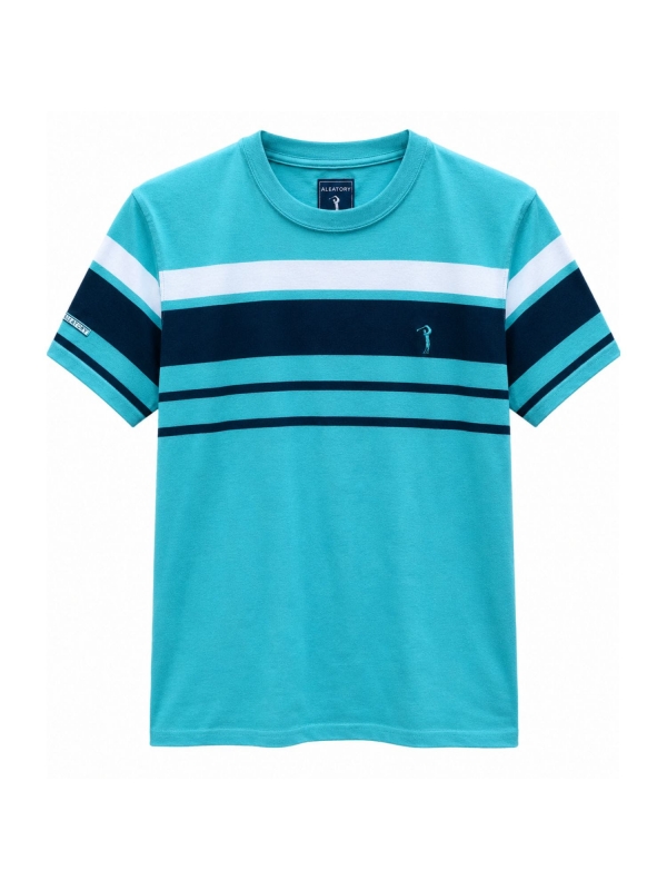 Camiseta Masculina Listrada Aleatory Regular Original - Verde
