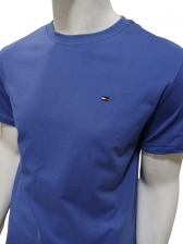 Camiseta Tommy Hilfiger Básica Masculina Gola Careca - Azul Acero