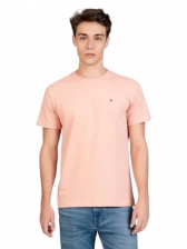 Camiseta Tommy Hilfiger Básica Masculina Gola Careca - Salmão
