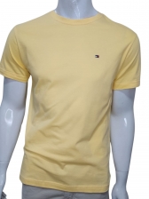 Camiseta Tommy Hilfiger Básica Masculina Gola Careca - Amarelo Claro