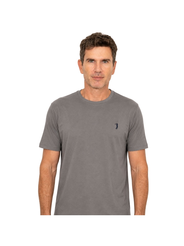Camiseta Masculina Basica Aleatory Original - Cinza Escuro