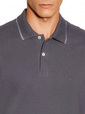 Camiseta Masculina Polo Básica Preta Aramis Regular Frisos - Grafite