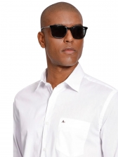 Camisa Manga Longa Aramis Regular Tricoline Com Bolso - Branco
