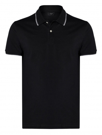 Camiseta Masculina Polo Básica Preta Aramis Regular Frisos