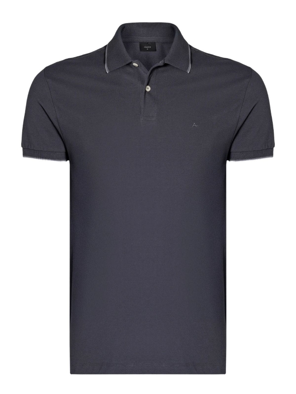 Camiseta Masculina Polo Básica Preta Aramis Regular Frisos - Grafite
