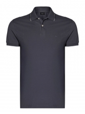 Camiseta Masculina Polo Básica Preta Aramis Regular Frisos - Grafite