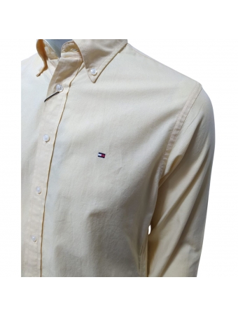 Camisa Manga Longa Tommy Hilfiger Custom Fit Amarela Original
