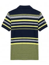 Camiseta Polo Aleatory Listrada Masculino Original - Amarelo