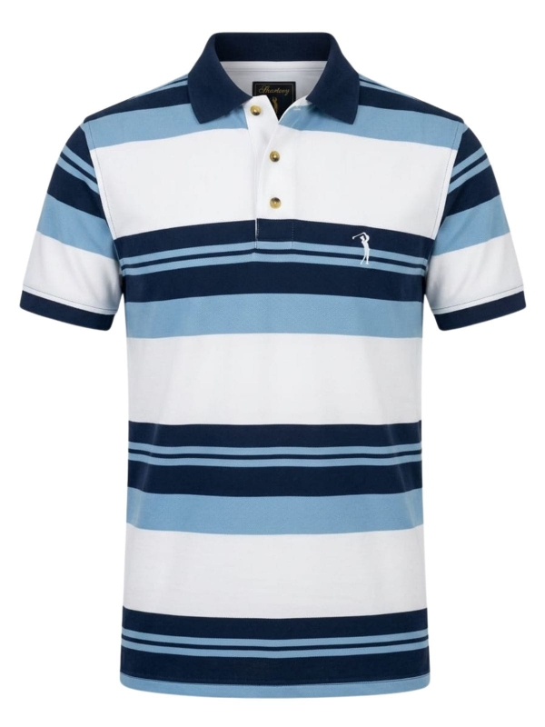 Camiseta Polo Aleatory Listrada Masculino Original - Branco