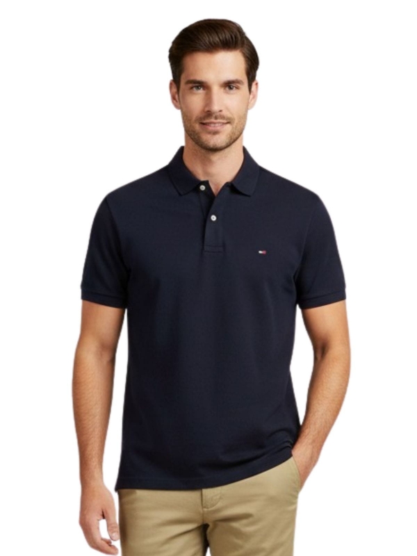 Camiseta Polo Tommy Hilfiger Regular Fit Original - Marinho