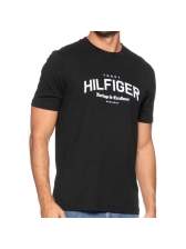 Camiseta Tommy Hilfiger Estampada Arch Tee - Preta