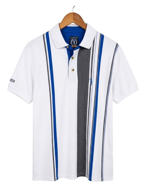 Camiseta Aleatory Masculino Polo Listrada Original - Branco