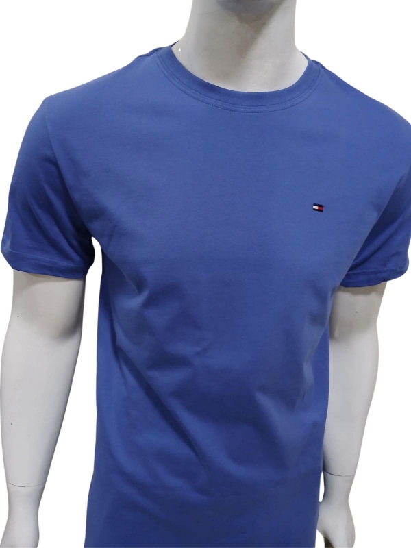 Camiseta Tommy Hilfiger Básica Masculina Gola Careca - Azul Acero