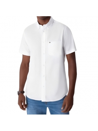 Camisa Oxford Light Manga Curta Tommy Hilfiger Original