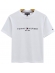 Camiseta Masculina Basica Logo Bordada Tommy Hilfiger Original - Branco