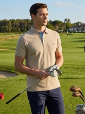 Camisa Polo Malha Lisa Aleatory Original - Bege