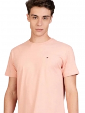 Camiseta Tommy Hilfiger Básica Masculina Gola Careca - Salmão