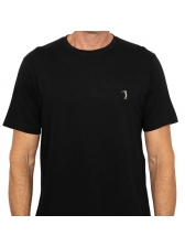 Camiseta Masculina Lisa Aleatory Original Logo Bordado - Preto