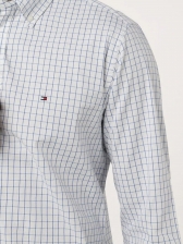 Camisa Manga Longa Tommy Hilfiger Xadrez TH Flex Regular Fit - Azul