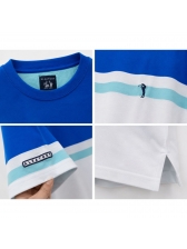 Camiseta Masculina Listrada Aleatory Regular Original - Azul
