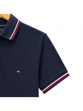 Camiseta Masculina Polo Diferenciada Tommy Hilfiger Original - Marinho