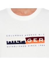 Camiseta Tommy Hilfiger Estampada Blocos de cores - Branca