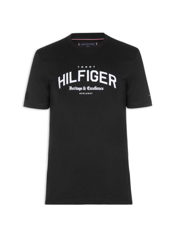 Camiseta Tommy Hilfiger Estampada Arch Tee - Preta