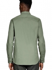 Camisa Masculina Slim Tricoline Stretch Aramis Original - Verde Escuro