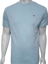 Camiseta Tommy Hilfiger Básica Masculina Gola Careca - Azul Bebe